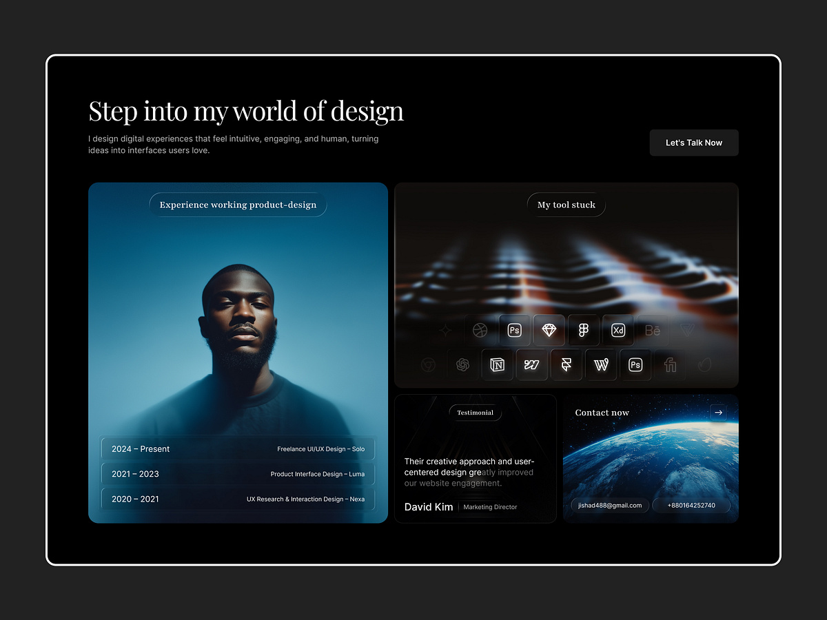 Designer Portfolio Website — About Section
