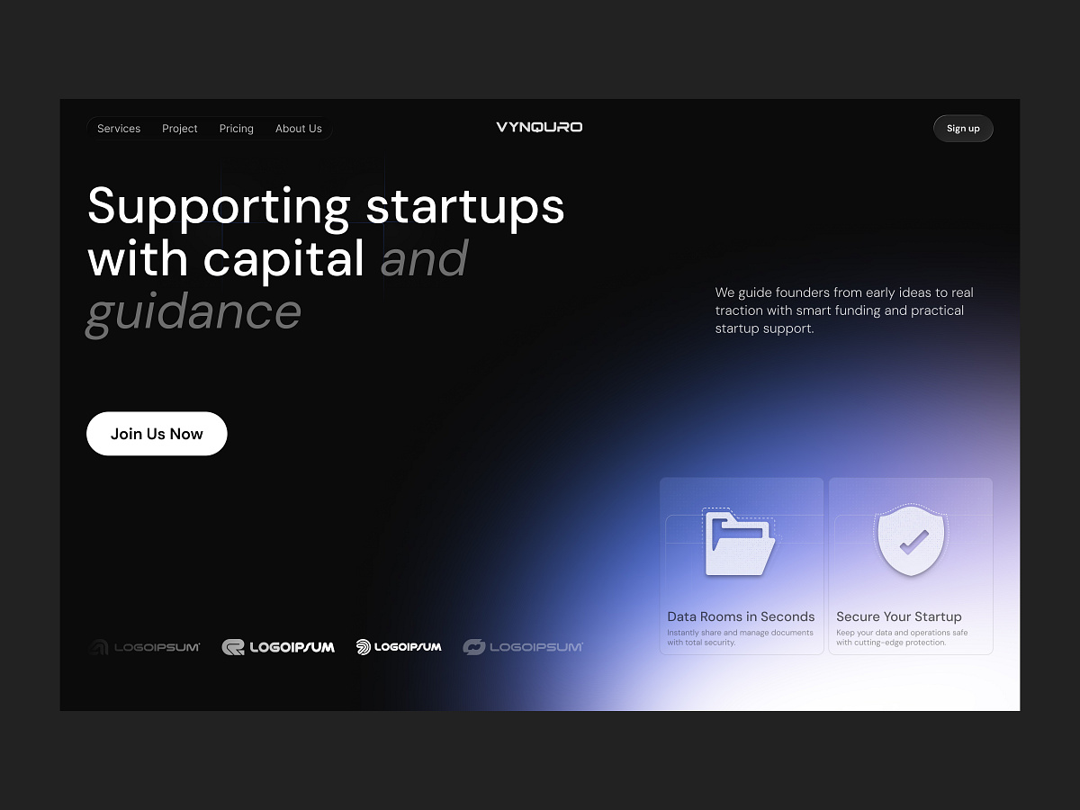 Startup Funding Platform Website Hero Section Image 0