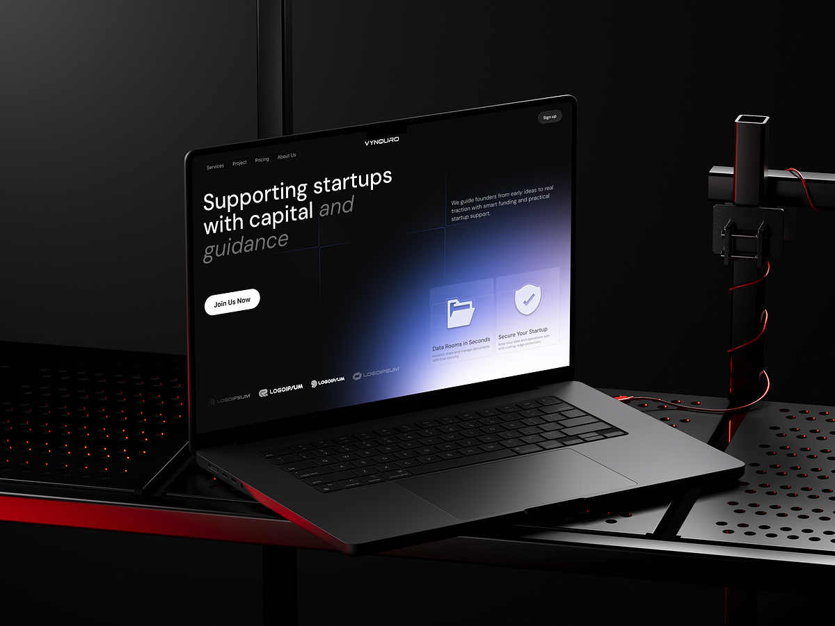 Startup Funding Platform Website Hero Section Image 1