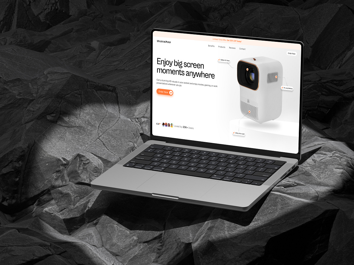 Mini Projector Product Website - Hero Section | Single Product Image 3