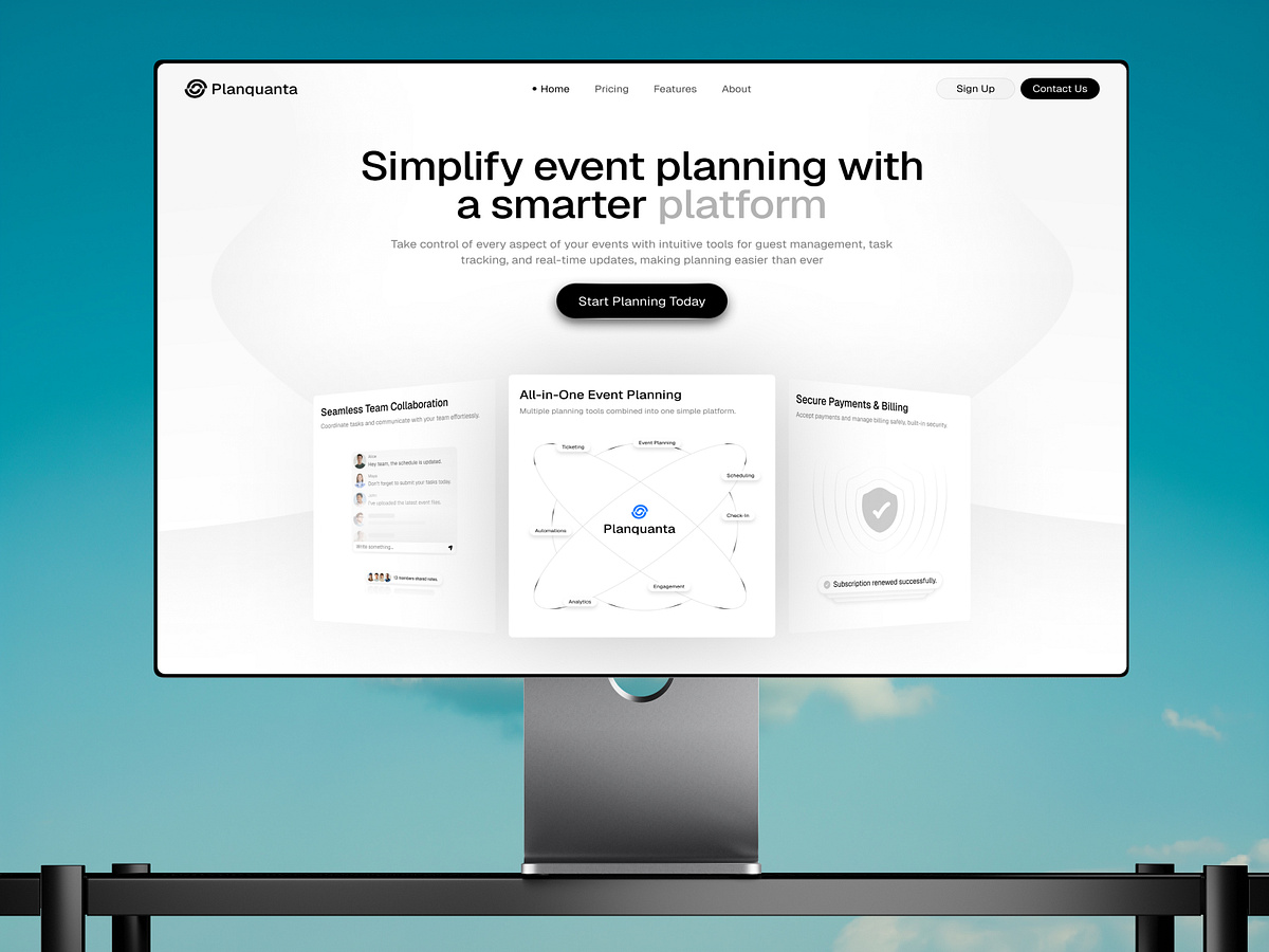 Event Management SaaS Landing Page | Hero Section Image 3
