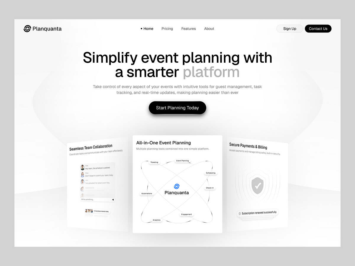 Event Management SaaS Landing Page | Hero Section Image 4