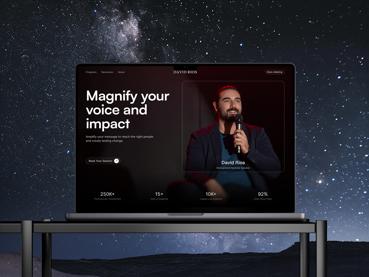 Motivational Speaker Website | Personal Website | Hero Section Image 1