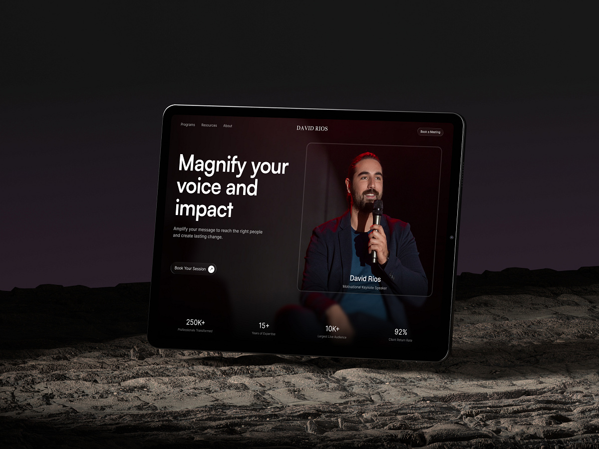 Motivational Speaker Website | Personal Website | Hero Section Image 3