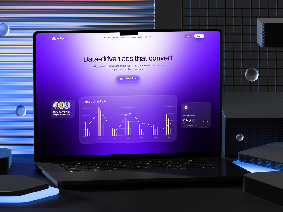 Ad Management SaaS Website | Hero Section Image 1