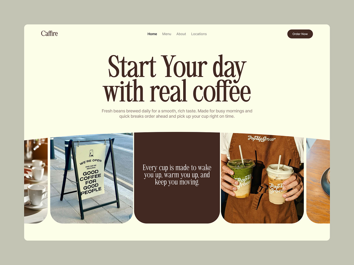 Modern Coffee Shop Website Hero Design | E-commerce Website Image 0