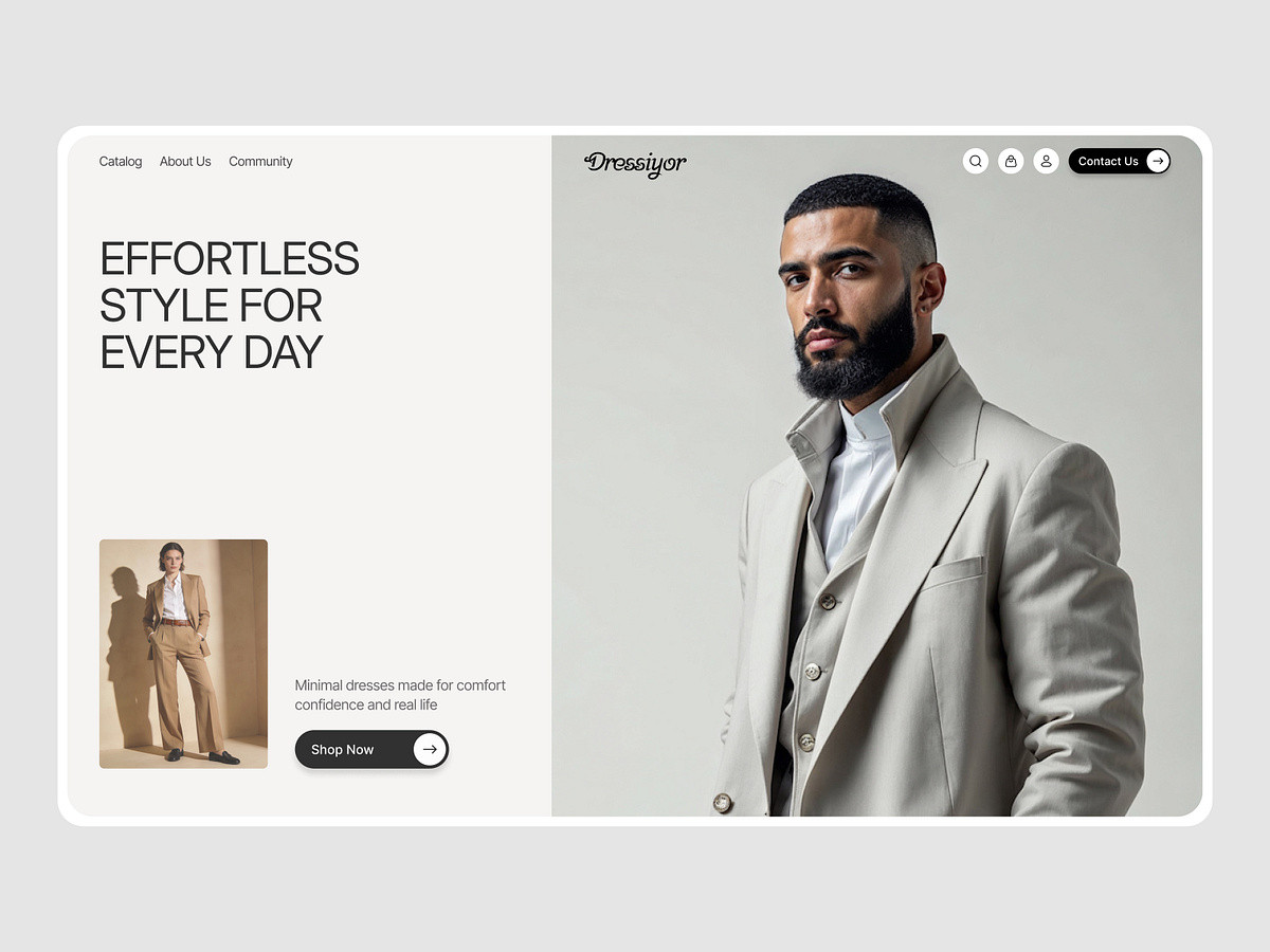 E-commerce Fashion Clothing Store Website | Header Design