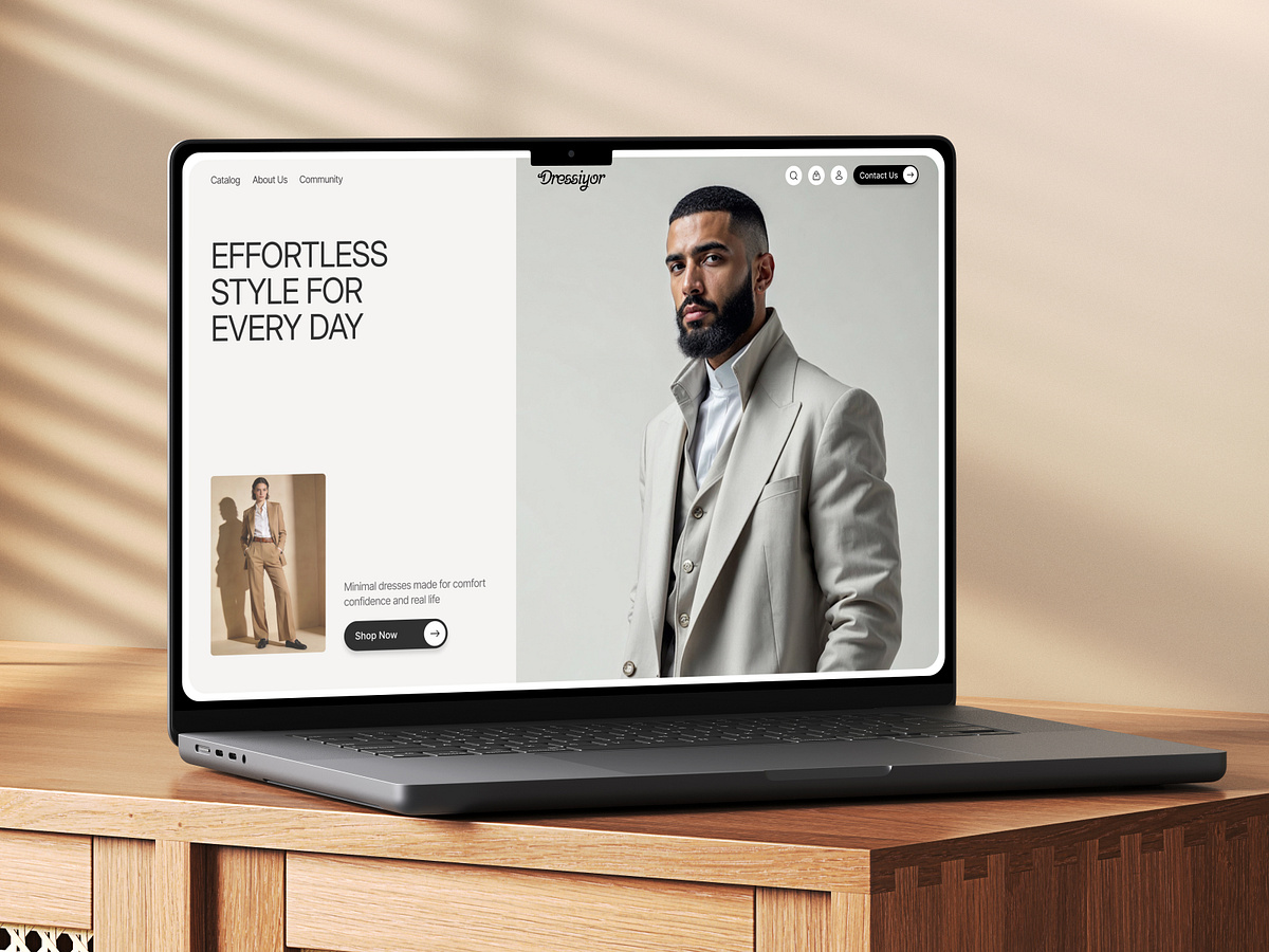 E-commerce Fashion Clothing Store Website | Header Design Image 2