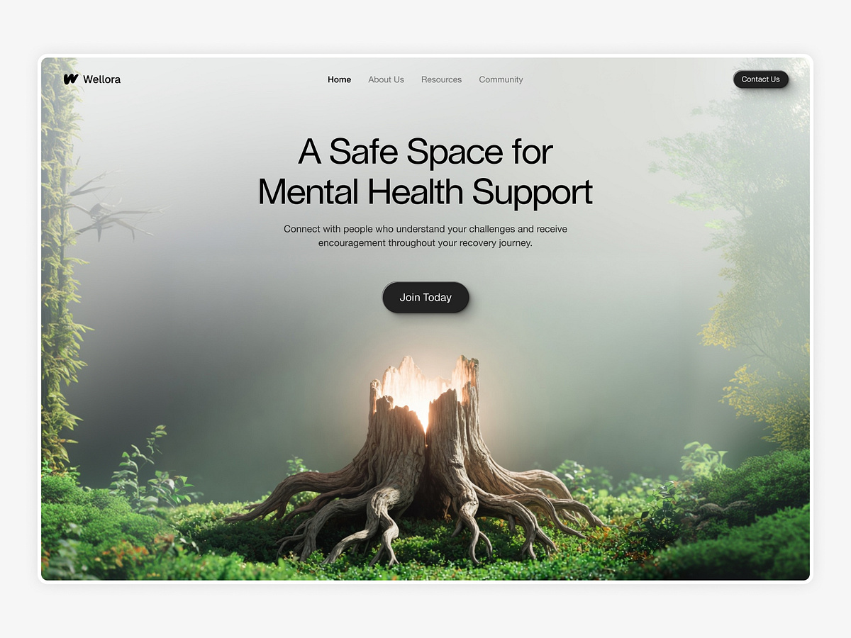 Mental Health Support Community Landing Page | Hero Section