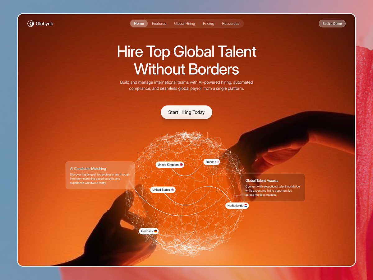 AI-Powered Global Hiring Platform Landing Page | Hero Section Image 1
