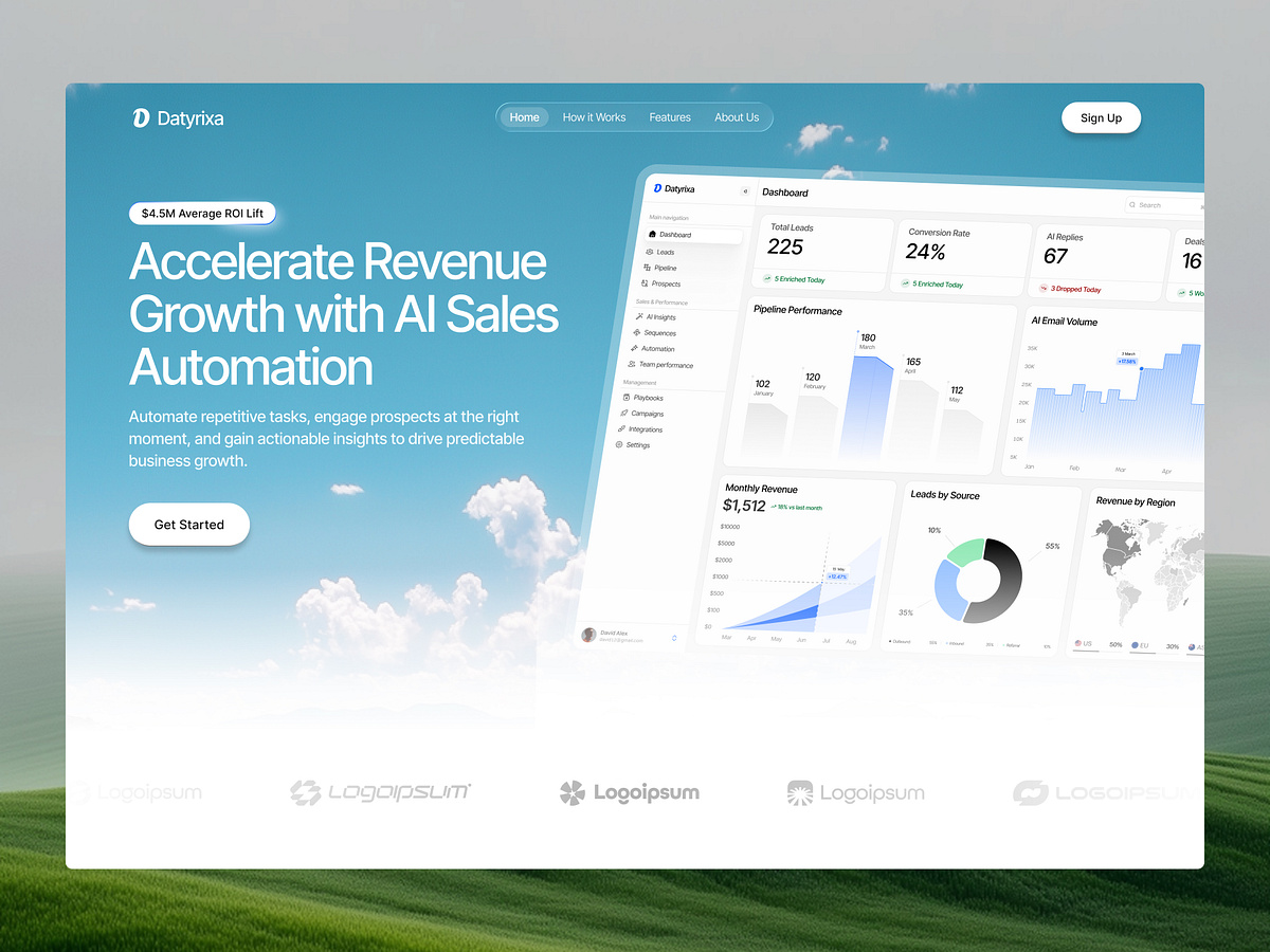 AI Sales Automation Platform Website Hero Section Image 0