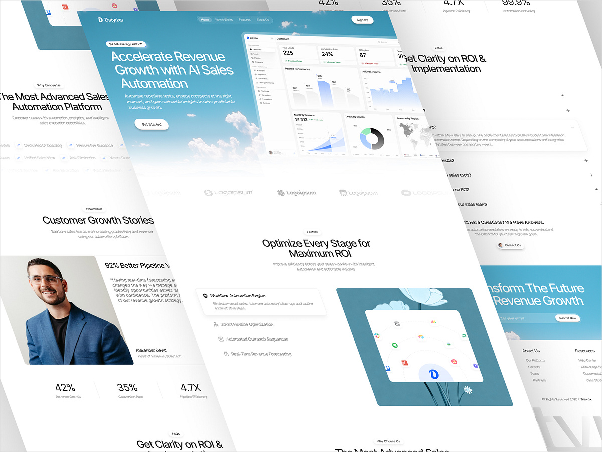 AI Sales Automation Platform Website Landing Page Image 0