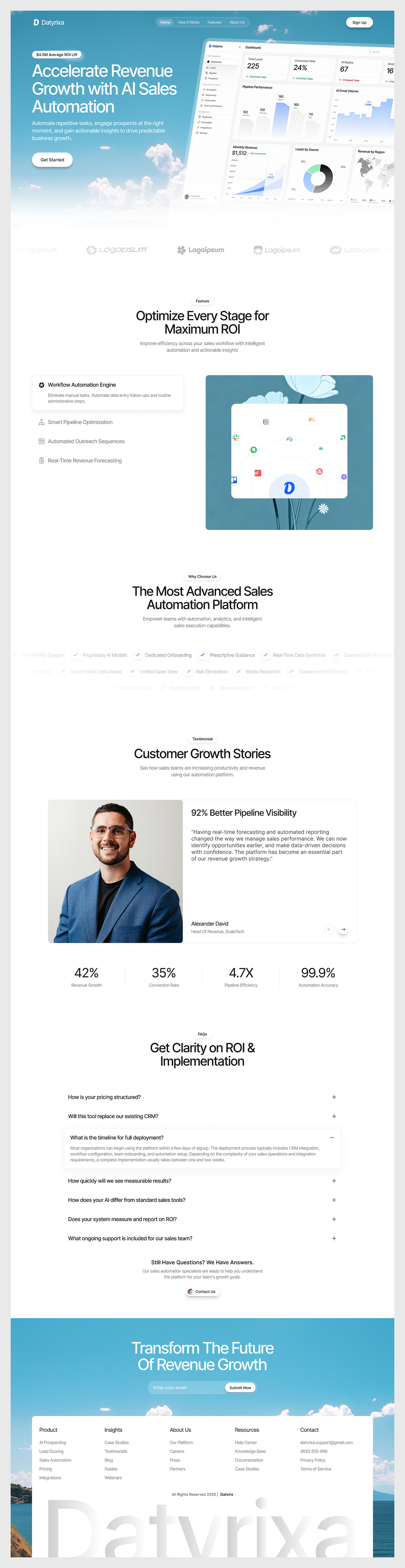 AI Sales Automation Platform Website Landing Page Image 1