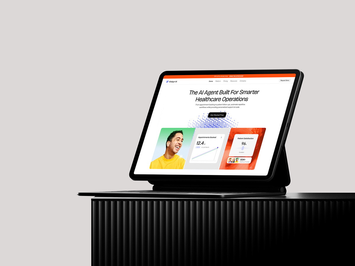 Healthcare AI Agent SaaS Website Hero Section | Medical SaaS Image 0