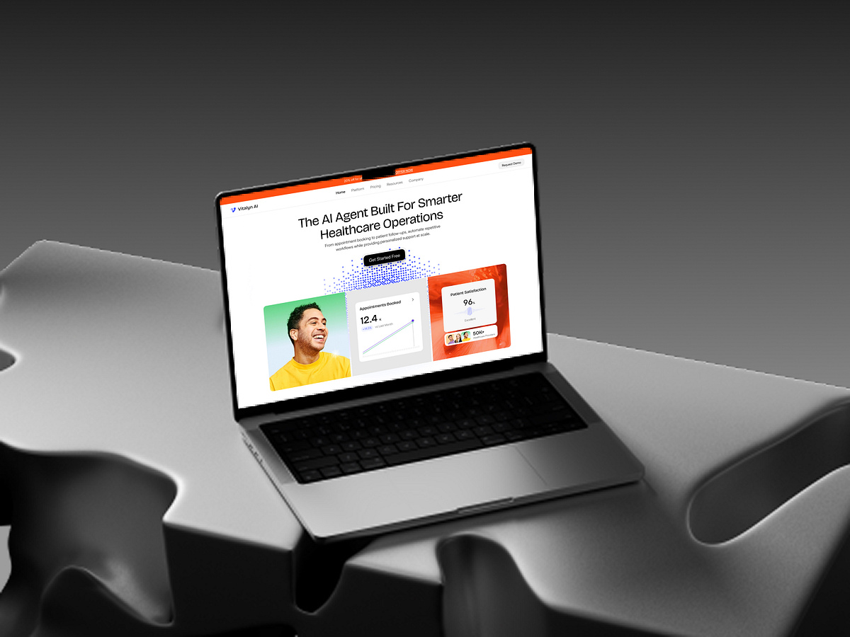 Healthcare AI Agent SaaS Website Hero Section | Medical SaaS Image 2