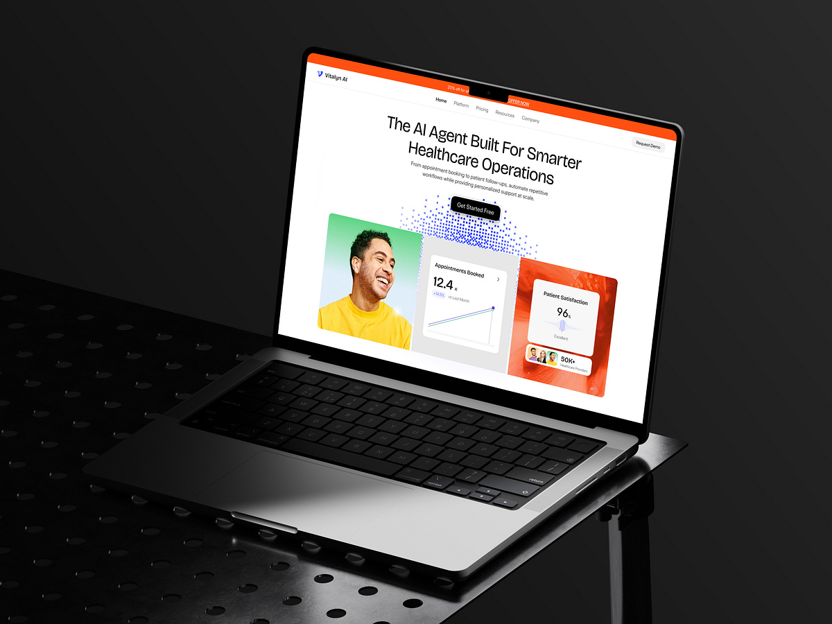 Healthcare AI Agent SaaS Website Hero Section | Medical SaaS Image 3