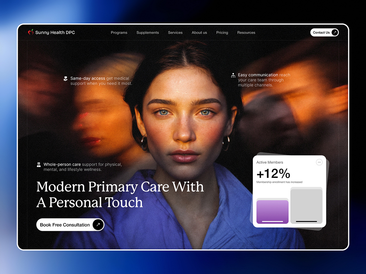 Healthcare Clinic Website Redesign Hero Section - Service Web