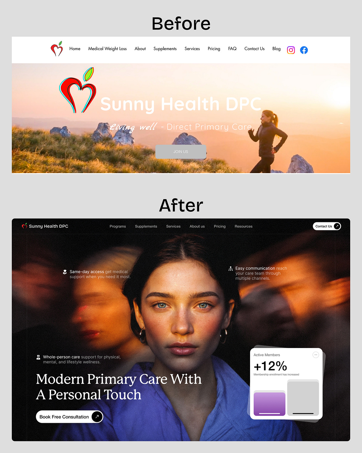Healthcare Clinic Website Redesign Hero Section - Service Web Image 0