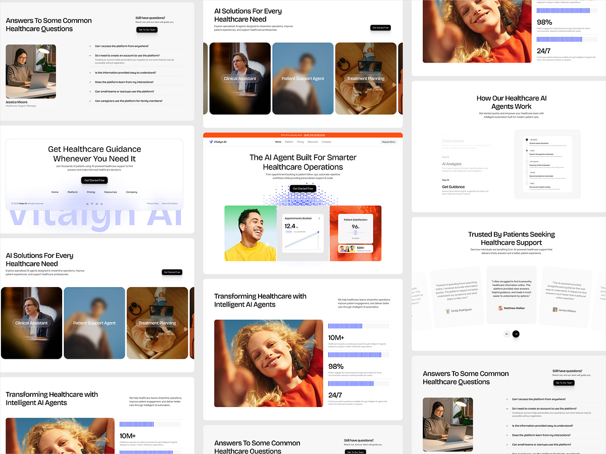 Healthcare AI Agent SaaS Website Landing Page | Medical SaaS Image 0