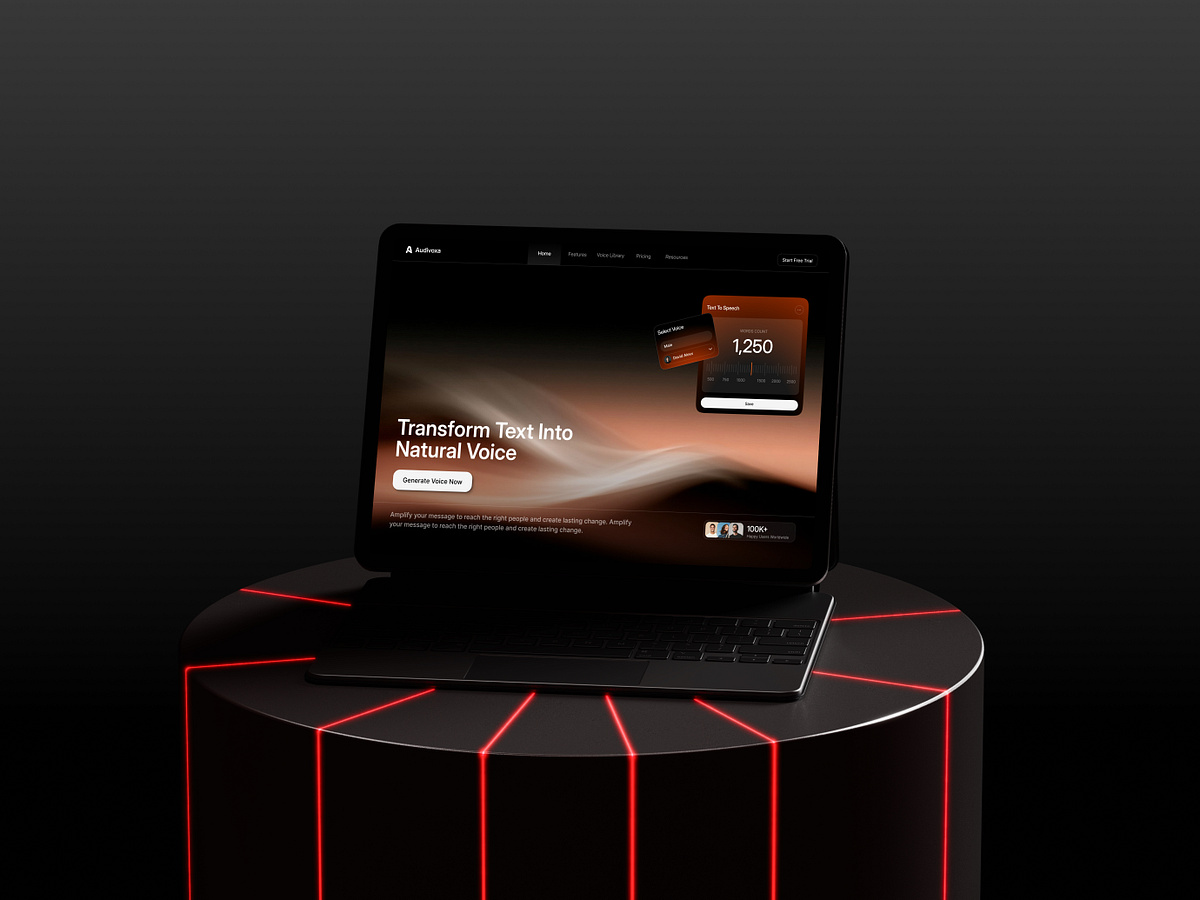 AI Voice Generator & Text to Speech Website Hero Section Image 3