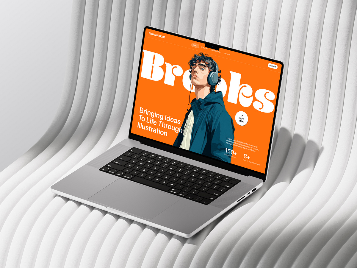 Illustrator Portfolio Website Hero Section | Personal Brand Image 1