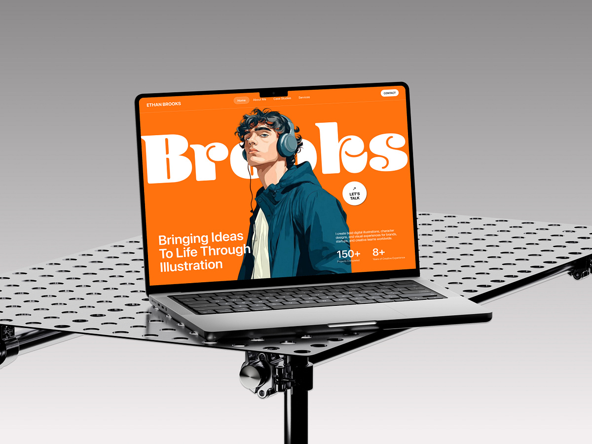 Illustrator Portfolio Website Hero Section | Personal Brand Image 2