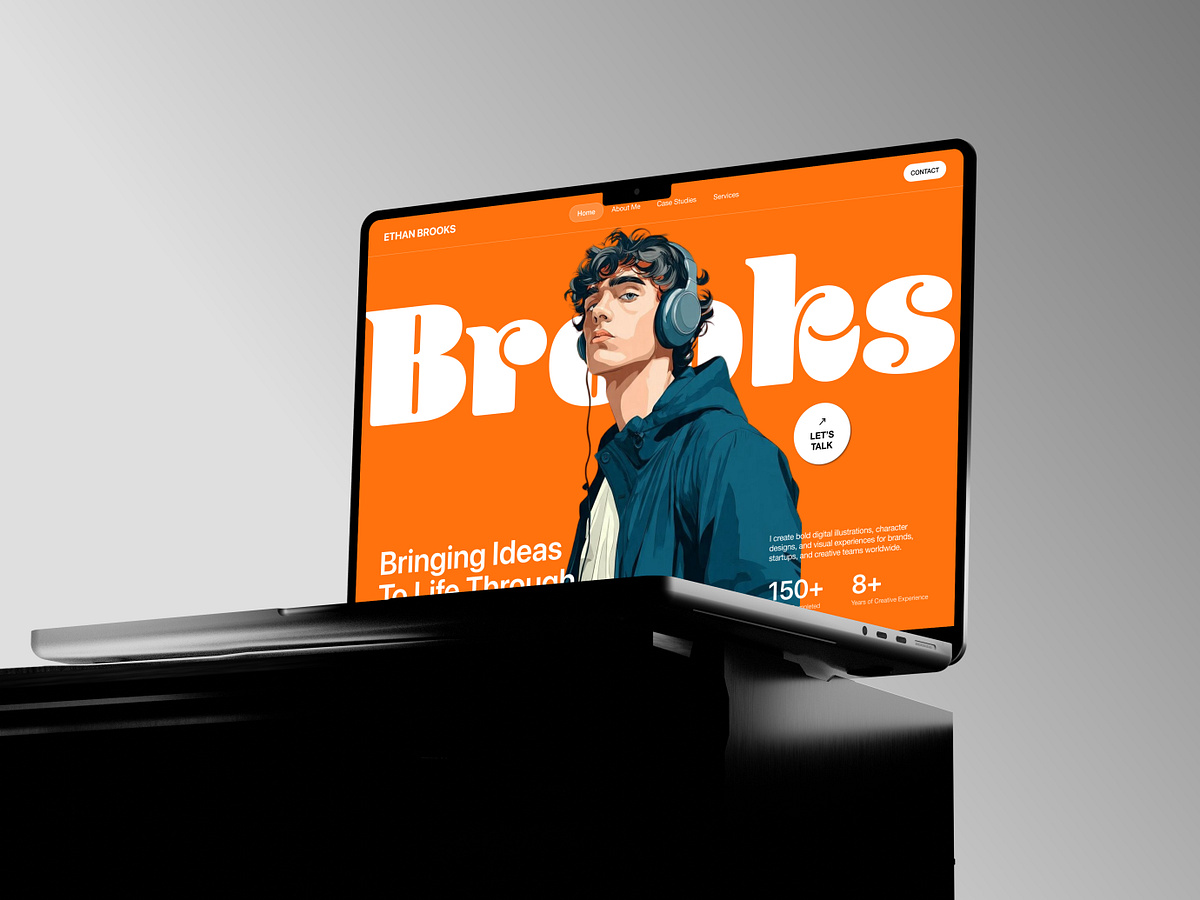 Illustrator Portfolio Website Hero Section | Personal Brand Image 3