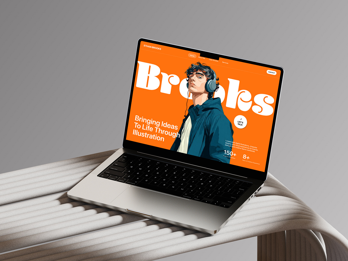 Illustrator Portfolio Website Hero Section | Personal Brand Image 4