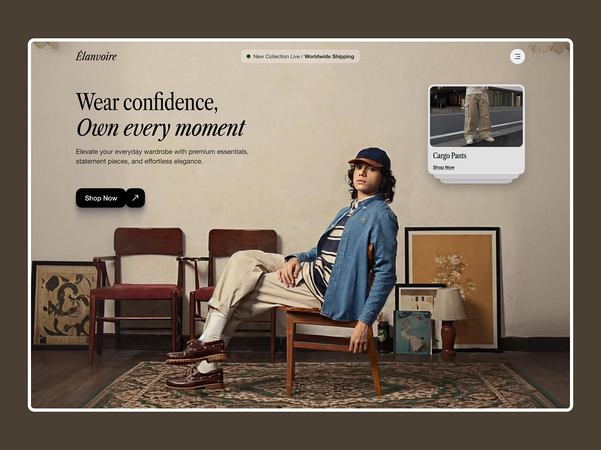 Luxury Fashion Website | E-commerce | Hero Section