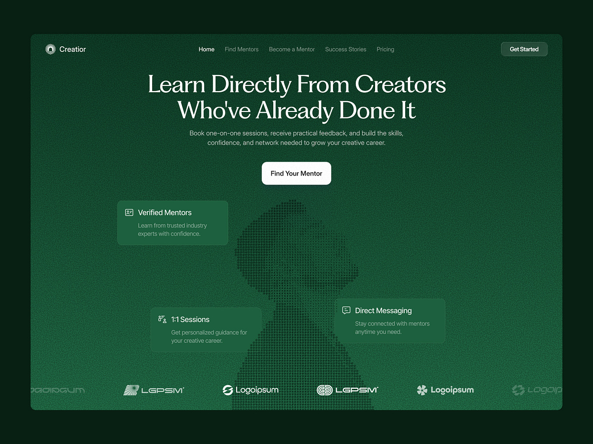 Creator Mentorship Marketplace Website Hero Section