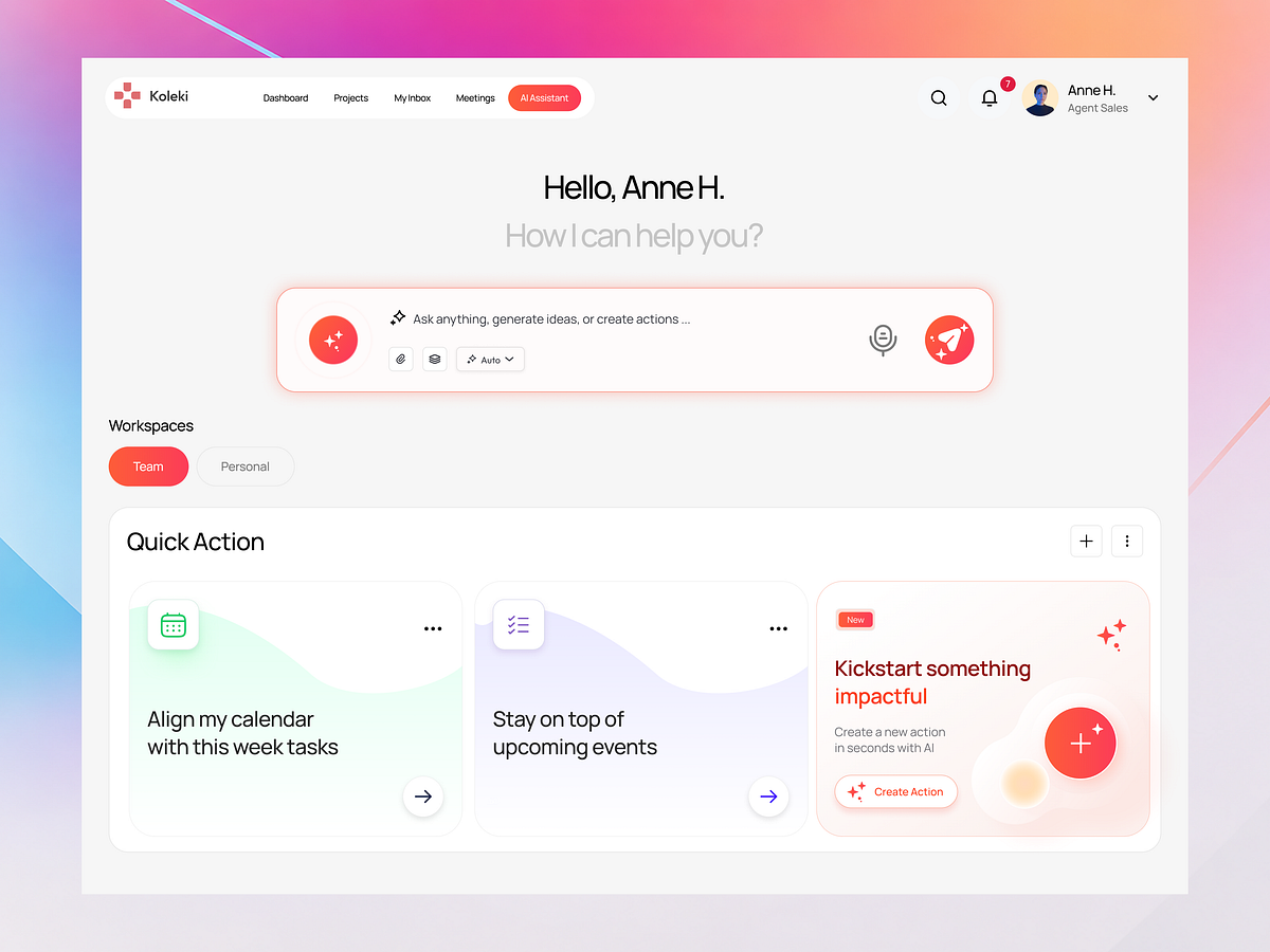 Koleki – AI Task Management Dashboard