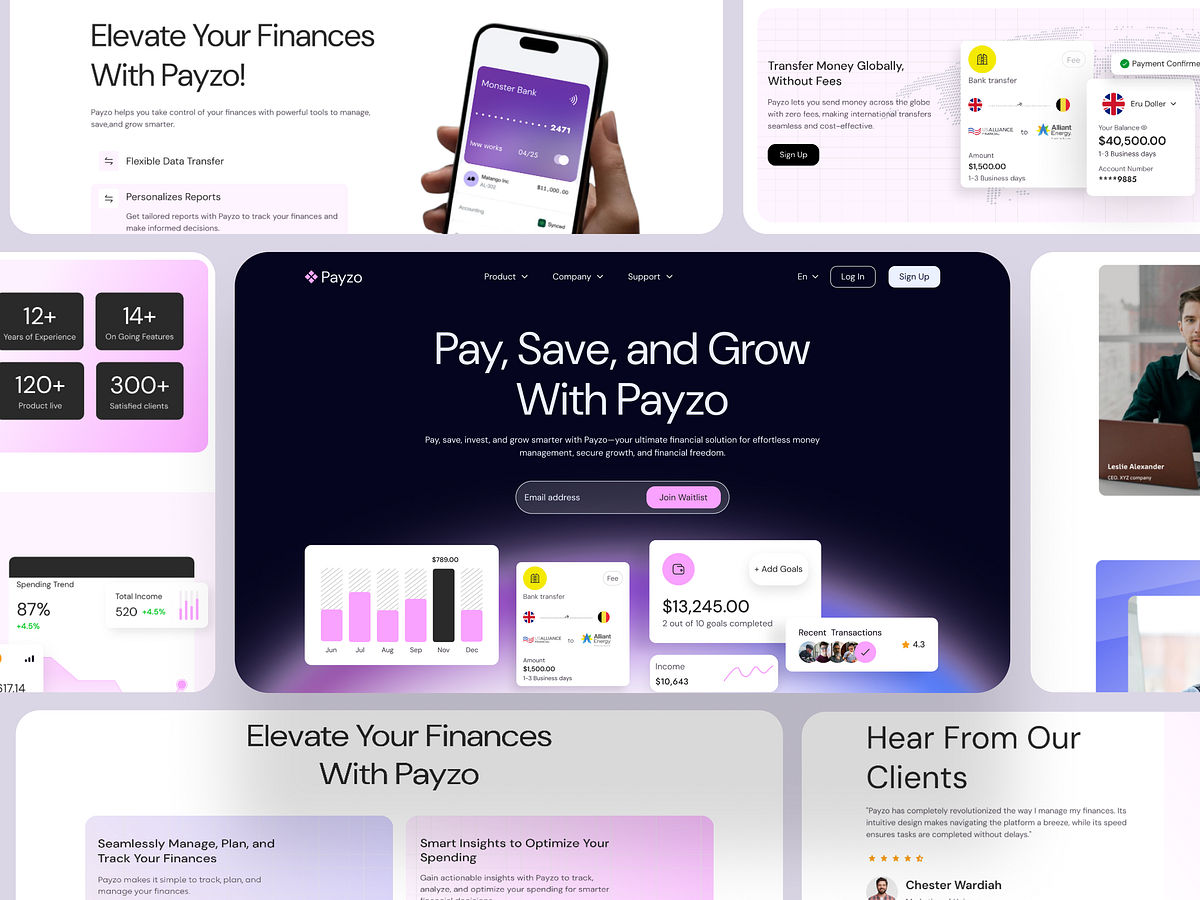 Fintech SaaS Software Landing Page Image 1