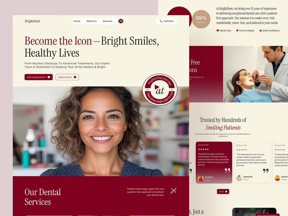 BrightDent - Dental Care Landing Page Design