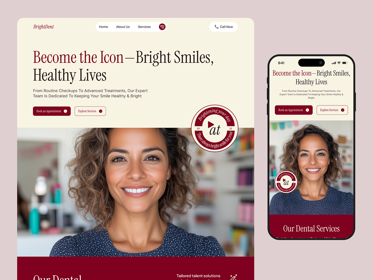 BrightDent - Dental Care Landing Page Design Image 2