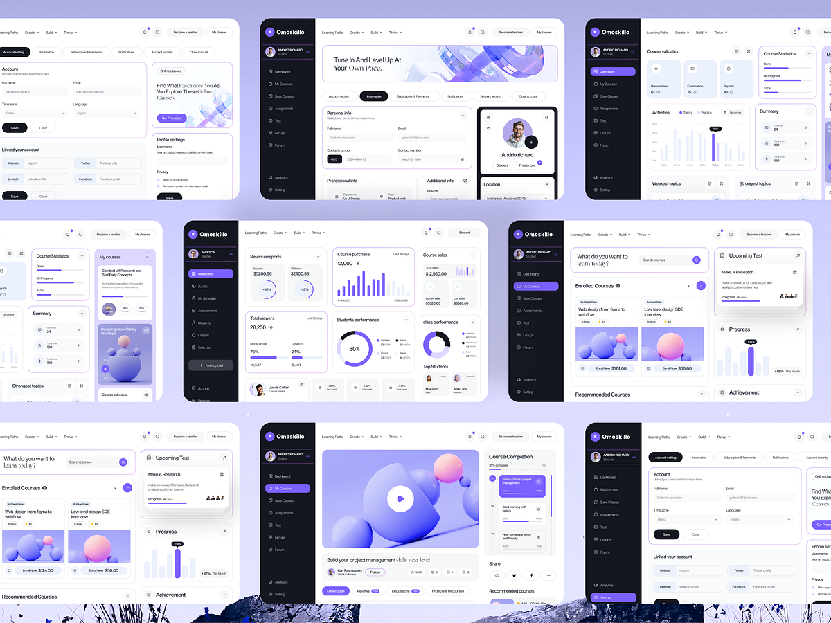Omoskillo web app platform - Dashboard
