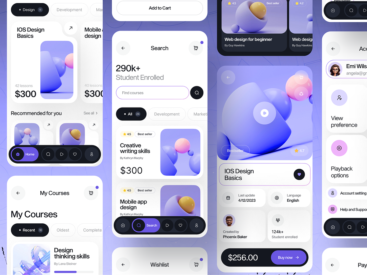 Omoskillo mobile app design- Elearning