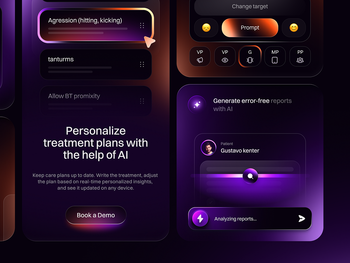 AI-Powered ABA Practice Management tool- Bento card