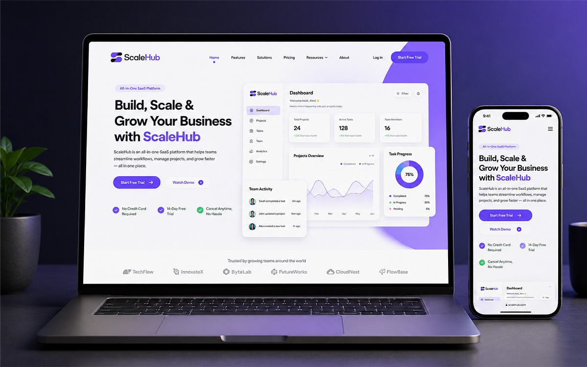 ScaleHub - SaaS Branding & UI/UX System Image 4
