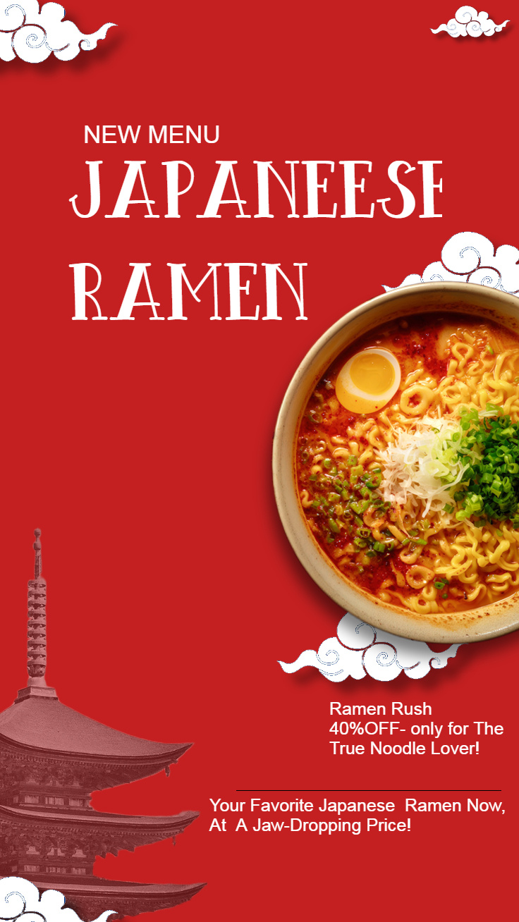 Japanese Ramen Launch Poster – Authentic Food Branding Design Image 0