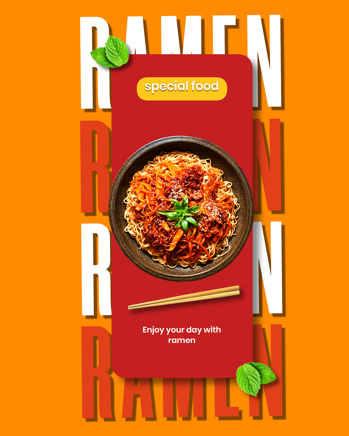 Japanese Ramen Launch Poster – Authentic Food Branding Design Image 1