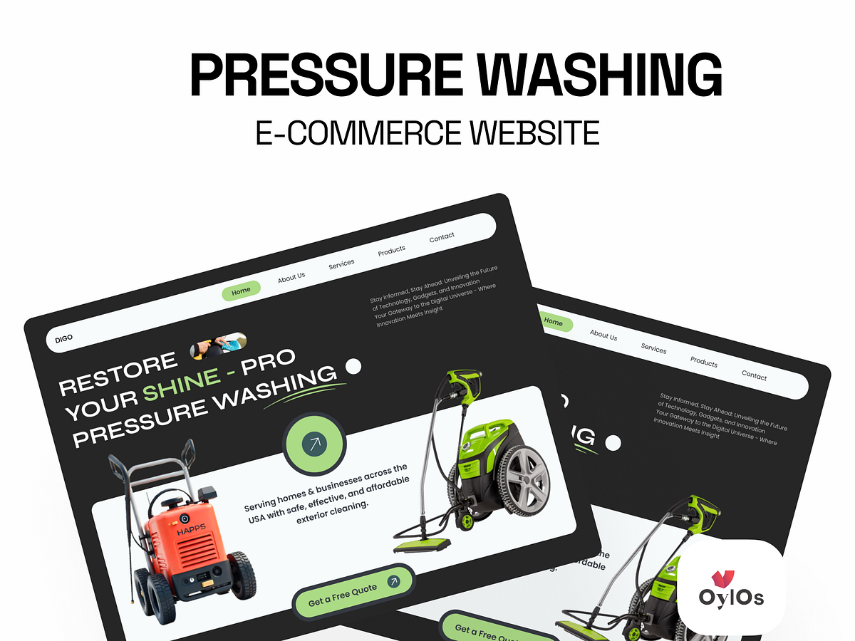 Pressure Washer E-Commerce website design