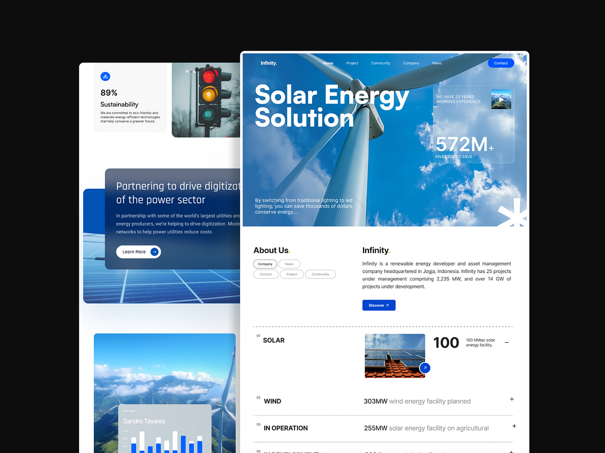 Solar Energy Solutions — Sustainable Website UI Image 1