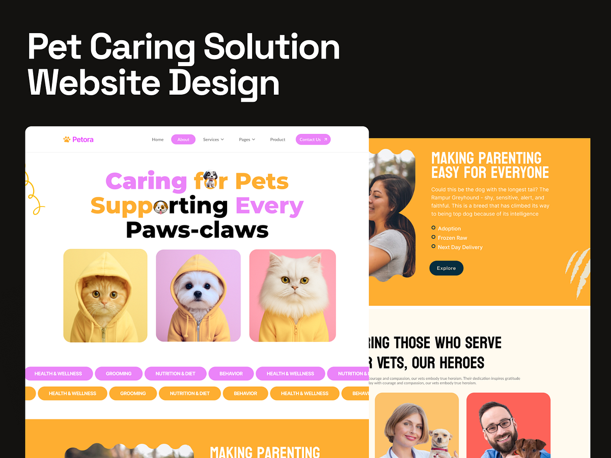 Pet Caring Solution Website Design Image 0
