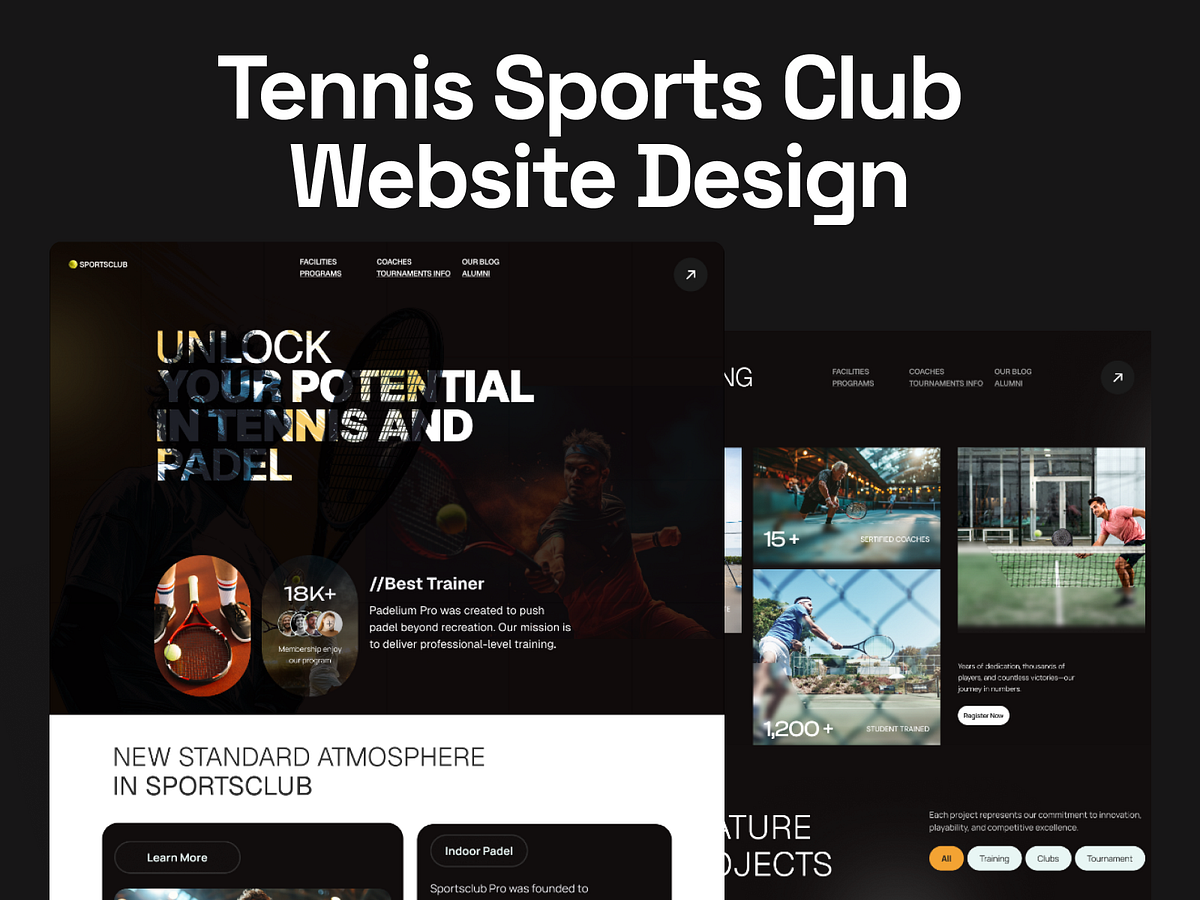 Tennis SportsClub Website Design Image 0