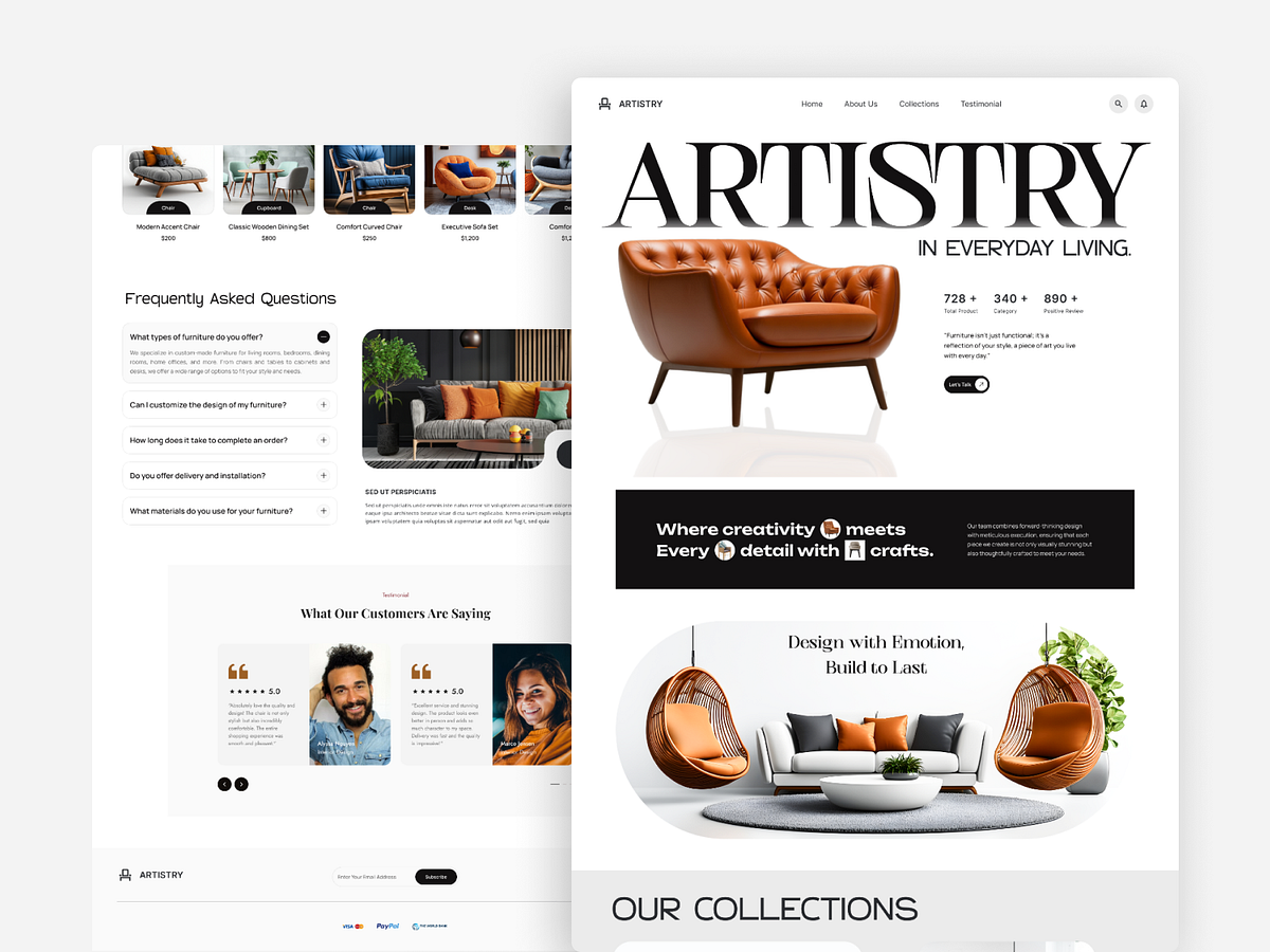 Furniture Website Design — Modern, Elegant & User-Focused UI Image 1