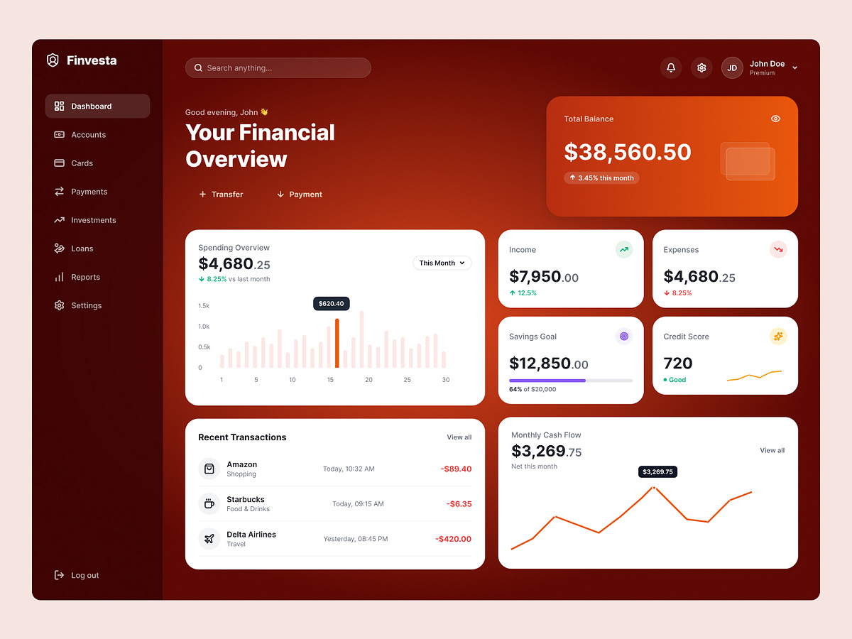 A Smarter Way to Manage Your Finances - Dashboard