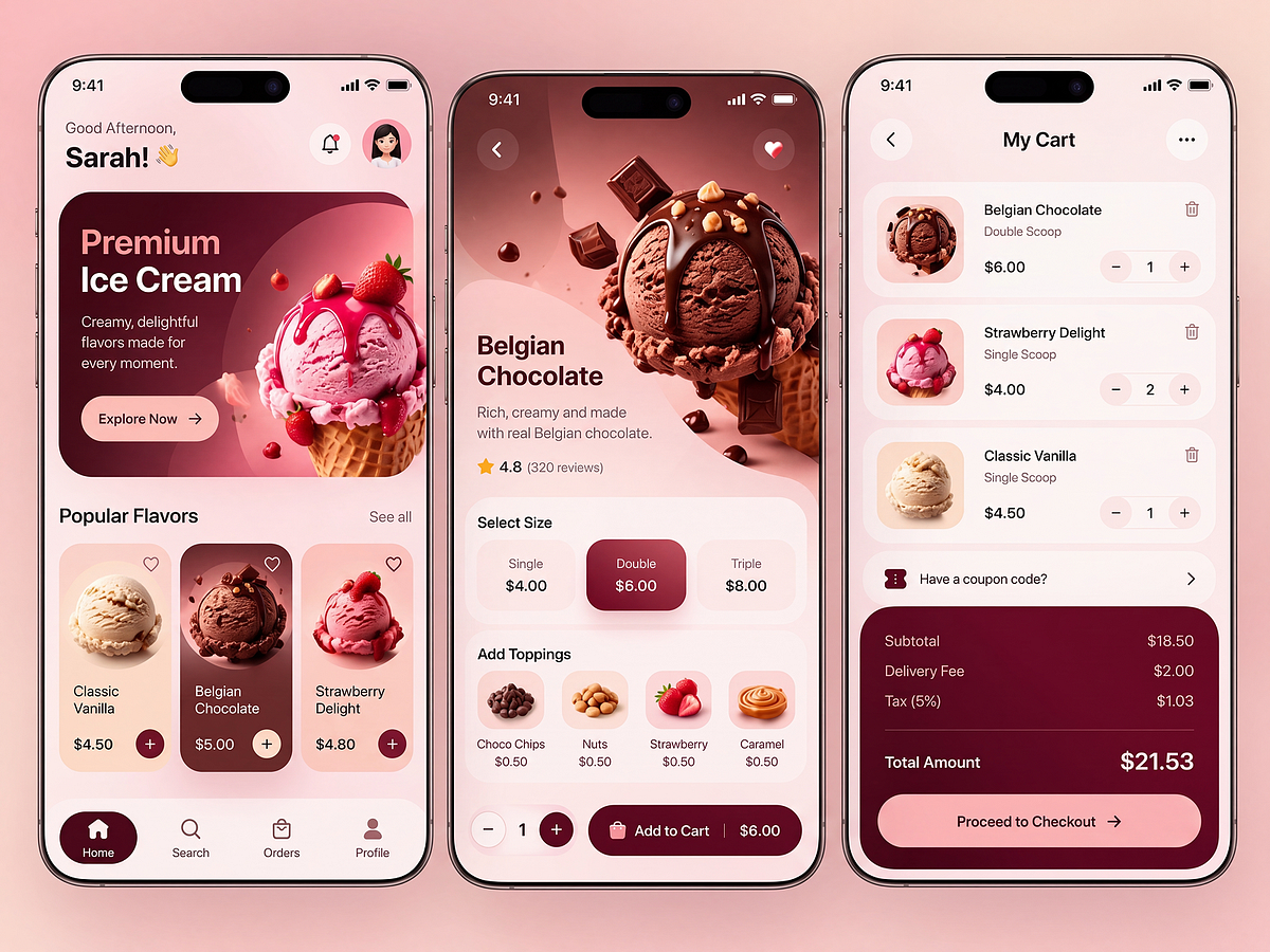 Scoop Into Sweetness | Ice Cream App UI Image 0