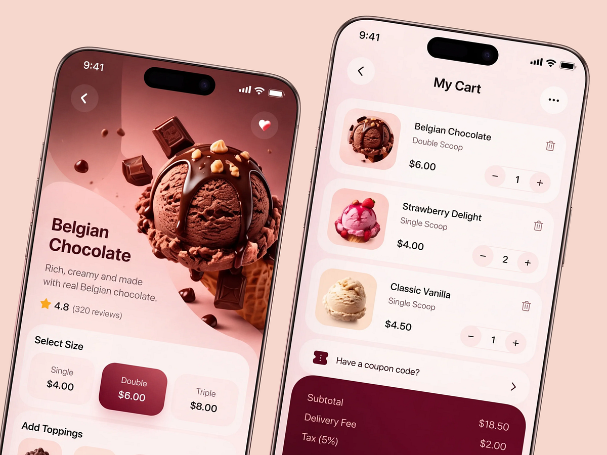 Scoop Into Sweetness | Ice Cream App UI Image 1