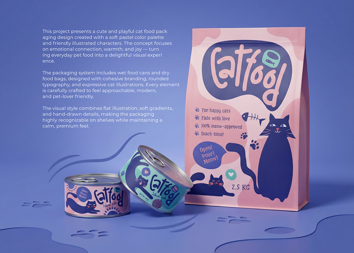 Cute Cat Food Packaging 🐾