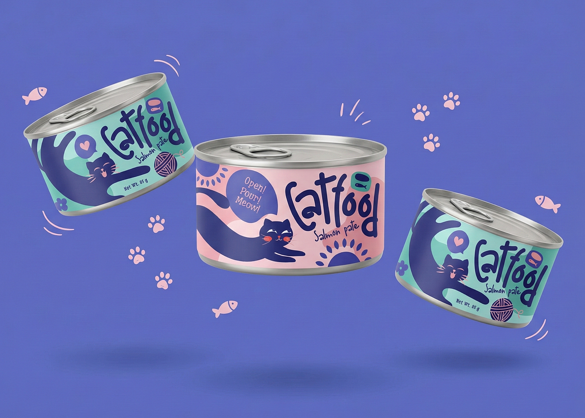 Cute Cat Food Packaging 🐾 Image 4